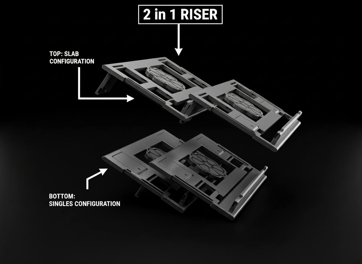 TCG Multi Level Vendor Display Case/Risers